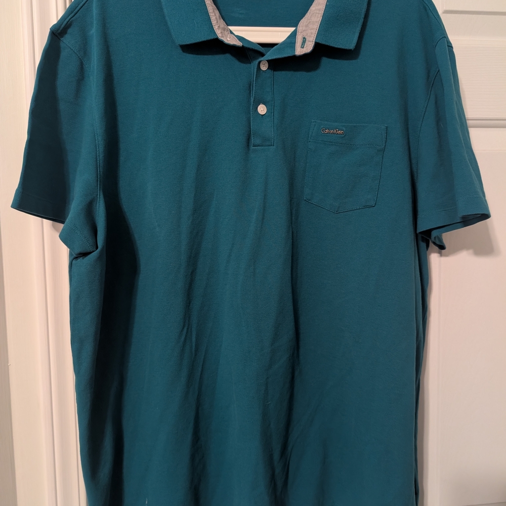 Calvin Klein Men's Teal Polo Shirt